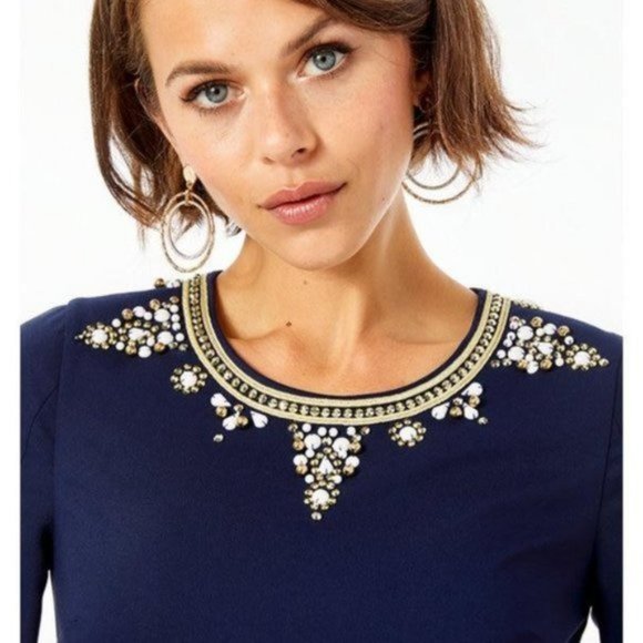 NWT Lilly Pulitzer Anastasia stretch dress navy - Picture 3 of 4